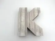 Decorative Alphabet Letter K Storage Box 11 inch Grey Woodgrain Print