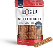 Big Lu - 6-Inch Stuffed Gullet Sticks, 20 Count, Premium Beef Dog Treats, All-Natural, High-Protein, Easily Digestible Chews for Dogs, Supports Dental Health and Joint Mobility