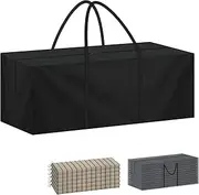 LAMUNI Garden Cushion Storage Bag, 420D Oxford Garden Furniture Cushion Storage Bag Large Outdoor Cushion Storage Bags with Handle, Waterproof Patio Storage Bag for Christmas Tree, 140x40x60cm