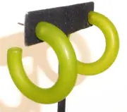 Sobral Sortidos Unico Frost Chartreuse Green Hoop Artist Made Post Earrings