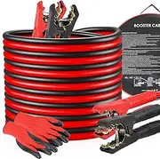 MAMIZO 6 m 50 mm² 3000 A Jumper Cable, Jump Cable Set, 12 V/24 V, Quick Start, with Protective Gloves, for Cars, Trucks, Copper Jump Leads (6M)