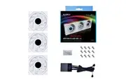 Lian Li UNI FAN TL LCD 120 Reverse Blade ARGB 120mm White PWM Fan - 3 Pack