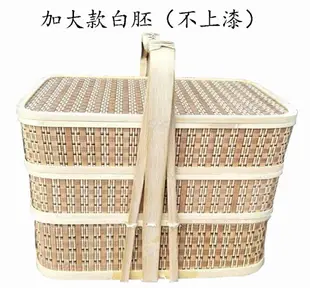 三層竹編送餐籃外賣手提籃禮品籃食盒酒店送餐籃拜拜用竹編野餐籃
