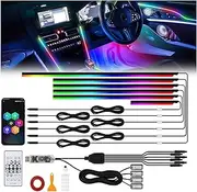Neoflow Dynamic RGB Interior Light Kit, Neoflow RGB Lights, Ambient Lighting Car Interior Interior Car Led Strip Lights, 6 Light Strips Kit, Brightness Adjustable (Kit+4*Synced Footwell Lig)