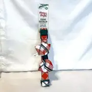 Merry & Bright Festive Dog Collar w/Bowtie Red Green & White Size Medium