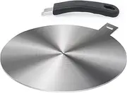 Induction Plate Adapter for Glass Cooktop Heat Diffuser for Electric Gas Glass Stove with Detachable Handle, 9.45 Inches