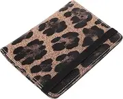[TOVINANNA] Stylish PU Leopard Print Passport Holder with RFID Protection Lightweight Travel Wallet and Document Organizer for Men and Women Dedicated Ticket Compartment for Safe Travel