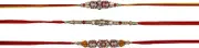 Tuelip Pack of 3 Rakhi for Brother, Raksha Bandhan Designer Rakhi Bracelet for Brother with OM & Fancy Beads Rakhi Thread Celebration of Raksha bandhan