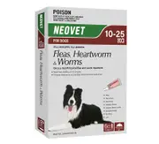 Neovet Red 6 Pack for Dogs 10kg to 25kg Flea, Worm & Heartworm Control