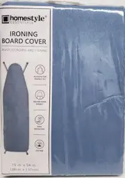 Standard Cotton Padded Ironing Board Cover (15"x54") SHINY DARKER BLUE COLOR, HS