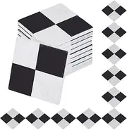 GOMAKERER 72 Pcs Mini Wood Floor, Miniature Floor Boards Mini Square Brick Sheets Decorative Mosaic Tiles Mini House Furniture Buliding Accessories for Dollhouse House Model