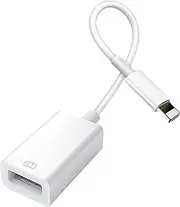 Ohuhu Lighting to USB OTG Adapter for iPhone, USB Camera Adapter OTG Cable Camera Card Reader Flash Drive Mouse Keyboard MIDI Hub, for iPhone 14 13 12 11 Pro Max Mini XR X XS 8 7 Plus SE