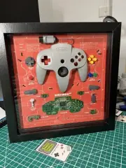 Nintendo N64 Controller Original Teardown Wall Frame