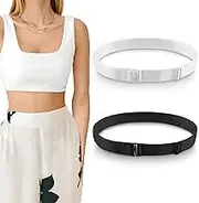 2Pcs Crop Tuck Band, Adjustable Elastic Crop Tuck Band, Crop Band for Tucking Shirts, Sweaters, Elastic Tuck Band to Change The Style of Your Tops ​, Black, White