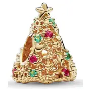Genuine Pandora Charm Glitter Christmas Tree Red and Green Crystal 769226C01