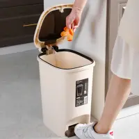 在飛比找momo購物網優惠-雙開垃圾桶 10L(按壓式垃圾桶 腳踩垃圾桶)