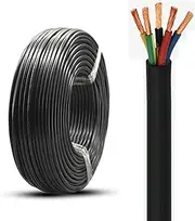 100FT 5 Core RVV Flexible Power Cable 0.5-2.5mm² Pure Copper Wire 300/500V PVC Sheath Flame Retardant & Cold-Resistant (-30°C) for Home/Industrial Use(16ft,2.5mm2)