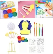 COHEALI Inspired Painting Kit 28pcs Drawing Supplies Acrylic Painting Set Easel for Boys and Girls Art Class DIY Craft