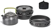 Camping Cooking Set, Camping Cookware Outdoor Aluminum Mess Kit, Alumina Pot Frying Pan Set Travel Cooking Accessory for Outdoor Backpacking Camping Hiking Picnic
