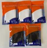 5 Nanosocks 3 White 2 Black Compression Socks 3-D Nano-Weave Technology Sz 2