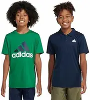 [adidas] Boys' Short Sleeve Aeroready Performance Logo Tee T-Shirt