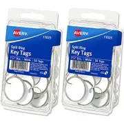 : Metal Rim Key Tags, Card Stock/Metal, White, 50 per Pack -:- Sold as 2