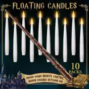 Floating Candles with Wand 10Pcs - Christmas Decorations Magic Hanging Candles F