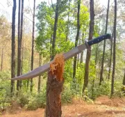 Custom Handmade Carbon Steel Blade Gurkha Viking Sword | Hunting 28 inches