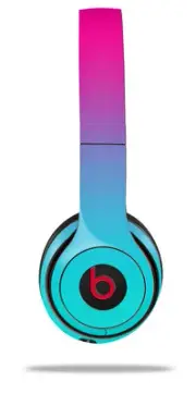 Skin Wrap for Beats Solo Wireless 2 3 4 Smooth Fades Teal Hot Pink SKIN ONLY