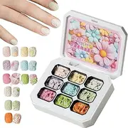 Solid Nail Gel, 9-Colors Manicure Palette, Buildable Long-Lasting Polish, Smooth Glossy Finish, Compact Travel Case, Perfect for Home Salon, Bridal Extensions and Birthday French Tips