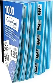 1000 Blue Raffle Tickets Book Cloakroom Tickets with Unique Security Code