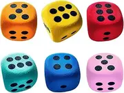 Soft Dice | 6X Rolling Dice 1.5 Inches | Rounded Edge Toy for Age 3+ Classroom Teaching Aid for Home Camping Boys Family Girls School Travel Building Board