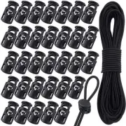 50 Pcs Single Hole String Cord Locks Drawstring Toggle Spring Stop Cord Locks
