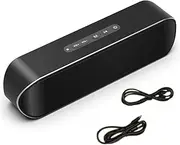 Portable Bluetooth Speaker，Wireless Stereo Bluetooth Speaker 20 w Enhanced Bass，15 h Playtime Built-in Voice Assist, Ipx 5 Waterproof,Black Outdoor Speaker for Travel,Sport,Home