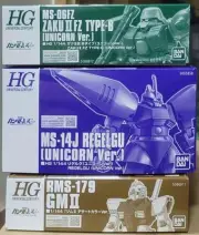 New Unassembled Set of 3 Zaku II Kai B Type (Unicorn Ver.) Rigelg (Unicorn Ver.