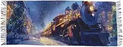 [AIXIWAWA] Women's Pashminas Scarf Christmas Train Print, Shawls Wrap Lightwight with Tassel for Evening Dress Dinner Party, Multicolor