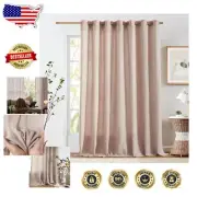 Elegant Tan Linen Curtains 100x108 - Grommet Top Light-Filtering Window Drapes