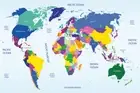 Map of The World Poster Print 100x70cm Classroom Educational Wall Chart Decor