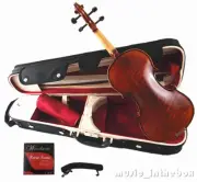 New 1/2 One piece flamed Back Violin+Bow+Rosin+String+Shoulder rest+Wooden Case