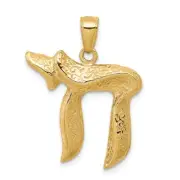 14K Yellow Gold Jewish Chi (Long Life) Pendant