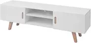 TV Stand High Gloss White, Modern Entertainment Center for Living Room, Console Table & TV Stands, Storage Cabinet & Entertainment Furniture for Bedroom, 150x35x48.5cm