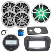 JBL Marine Radio, Spa Bezel, Adapter, ANT, LED Sub, 4x 6.5" 225W White Speakers
