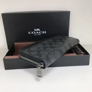 蔻馳 Coach 75000 男士女士經典長款皮革錢包