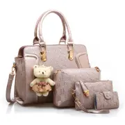 Nevenka Womens Four-piece Fashion Handbags Shoulder Bag Satchel Purse Set-RoseGold