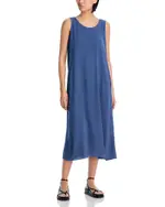 Eileen Fisher Silk Scoop Neck Midi Dress