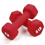 Portzon Rubber Encased Hex Dumbbell Hand Weights Anti-Slip Anti-roll 6-Pound...