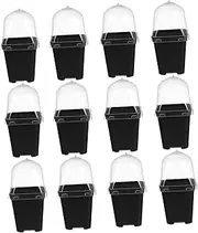 TOGEVAL 12Sets Plastic Nursery Pots with Drainage Durable Seedling Containers for Succulent Planting Versatile Garden Use for Indoor and Outdoor Plants