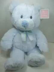 Russ Baby Blue Teddy Bear Plush My First Teddy 16" #25914 NWT Striped Bow