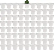 Yishang 1.9 Inch Tiny White Terracotta Pots Pack of 72-Small Mini White Clay Pots with Drainage Holes Flower Nursery Terra Cotta Planter for Tiny Cactus,Herb,Succulent Plants,Crafts