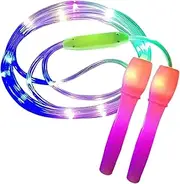 Kids Jump Rope, Light Up Rope, Rechargeable Glow Design, Non Slip Handles, Exercise Skipping Ropes for Children, Adults, Fitness, Play, Daily Use, and Workout, 99 inches